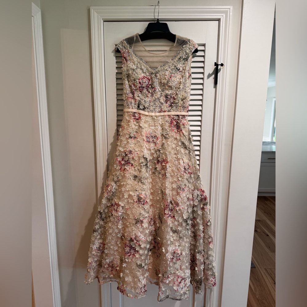 Pink and Cream formal A-line Dress for Prom or Cocktail event. New with tags.